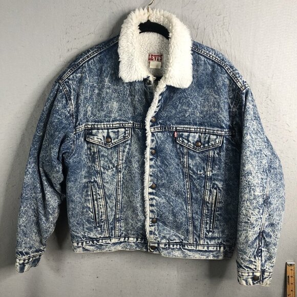 Vintage Levis How To Wash A Levis Sherpa Jacket Vintage Levi's San Francisco Sherpa Denim Trucker Jacket Acid Wash